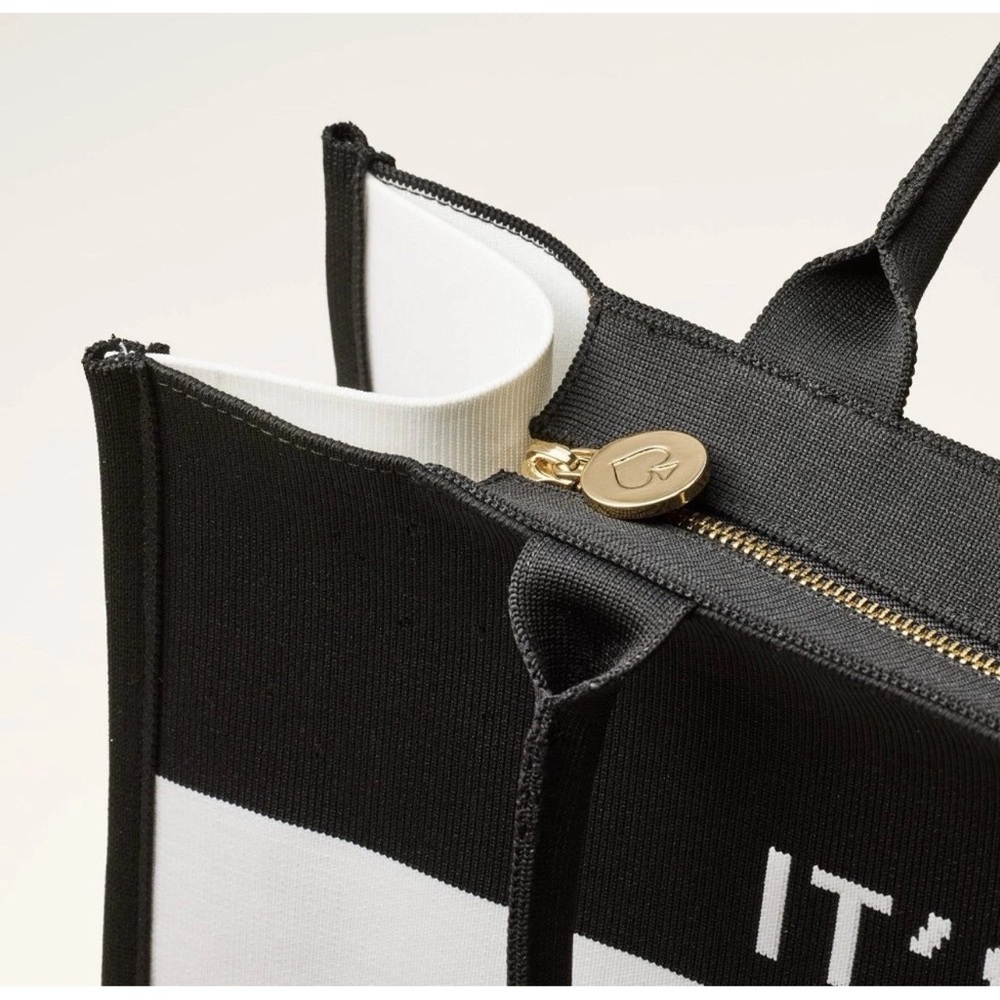 Kate Spade New York x Target Color Block Knit Tote “Its in the Bag” Black/White - Picture 5 of 8